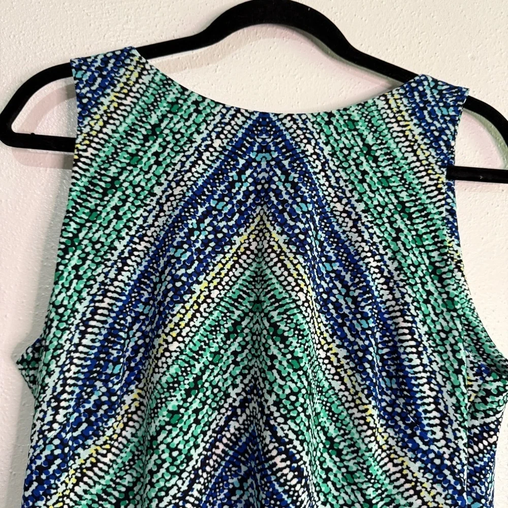 American Living Blue and Green Sleeveless A-line Maxi Dress - Picture 2 of 9